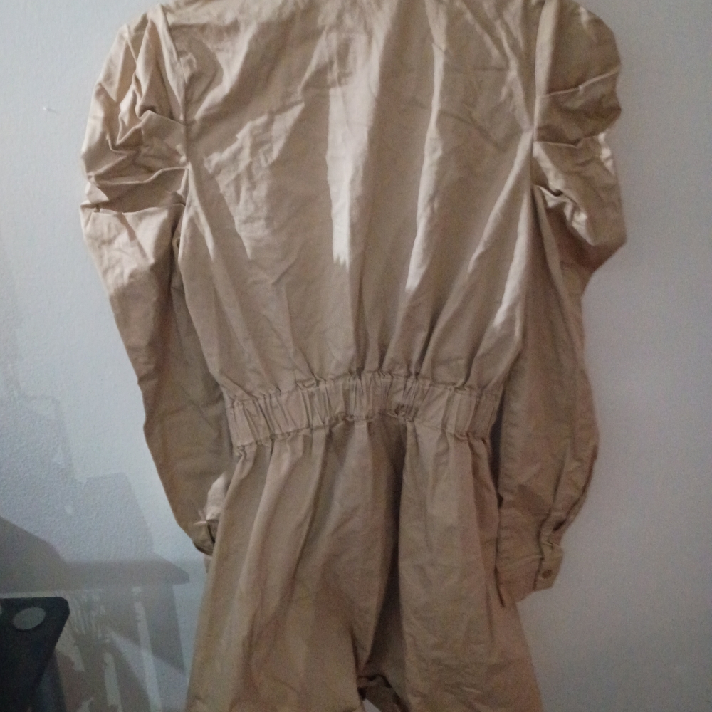 Tan Button-Up Shirt Dress - Picture 2 of 3